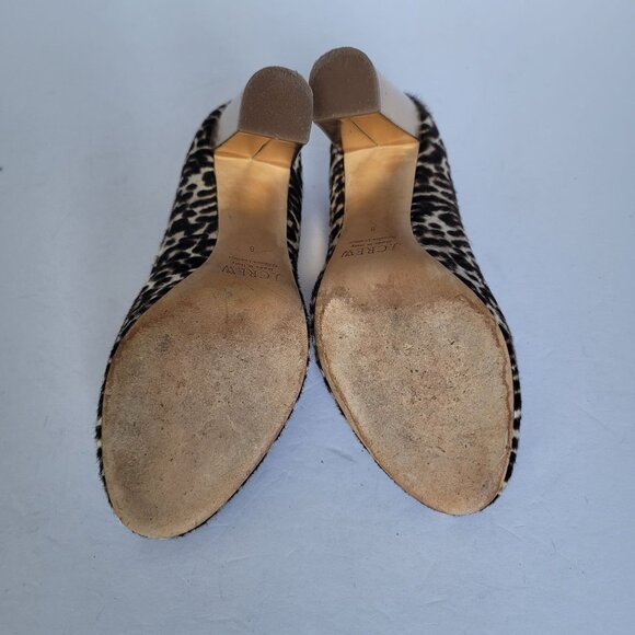 J. Crew Etta Cheetah Calf Hair Leather Preppy Pumps. Size 8 - Picture 5 of 8